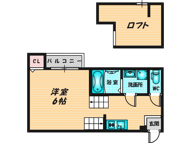 ゆったりくつろげる単身さん向けの間取り。 