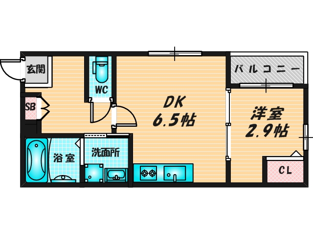 ゆったりくつろげる単身さん向けの間取り。 