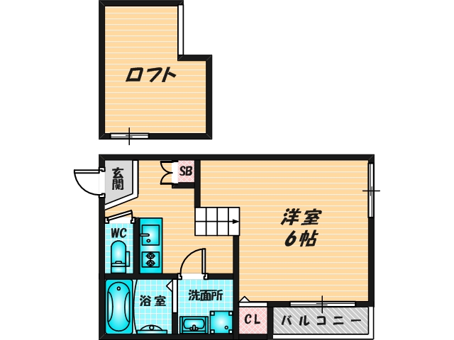 ゆったりくつろげる単身さん向けの間取り。 