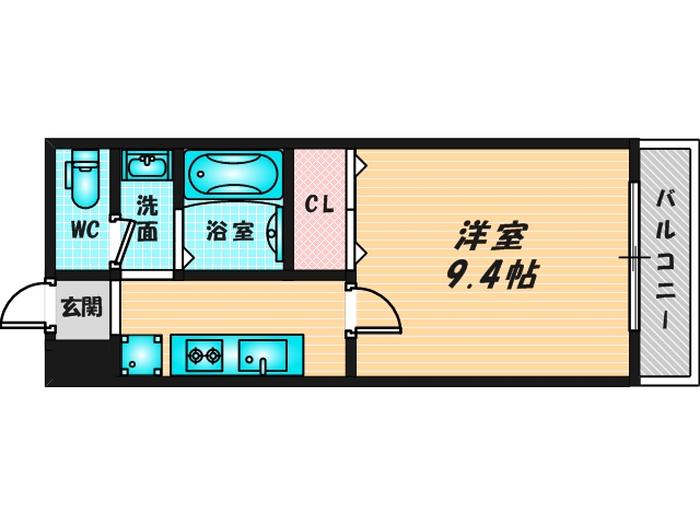 ゆったりくつろげる単身さん向けの間取り。 