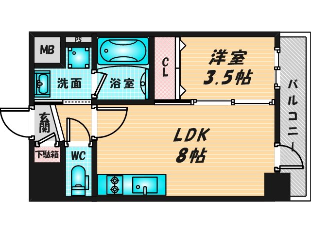 バス・トイレがセパレート、収納がある住みやすい間取りです。 