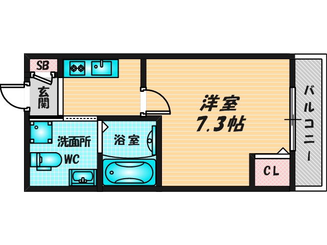 ゆったりくつろげる単身さん向けの間取り。 