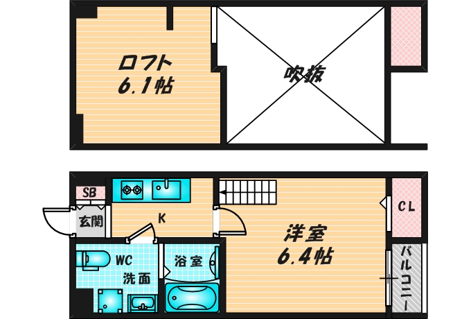初めての1人暮らしにピッタリのコンパクトな間取です。 
