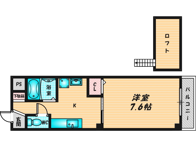 バス・トイレがセパレート、収納がある住みやすい間取りです。 