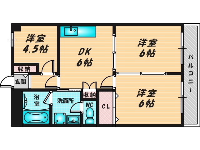 新婚さんにピッタリ。使いやすいゆったりとした間取り。 