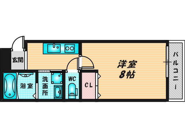 ゆったりくつろげる単身さん向けの間取り。 