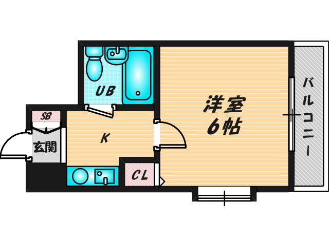 シンプルな単身さん向きのマンションです。 