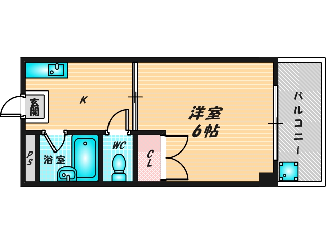 バス・トイレがセパレート、収納がある住みやすい間取りです。 