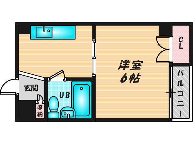 シンプルな単身さん向きのマンションです。 