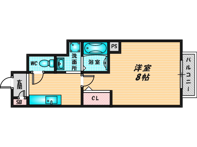 ゆったりくつろげる単身さん向けの間取り。 