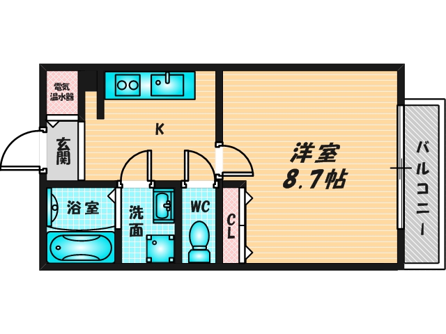バス・トイレがセパレート、収納がある住みやすい間取りです。 