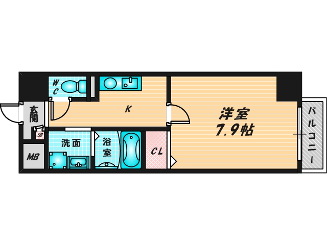バス・トイレがセパレート、収納がある住みやすい間取りです。 