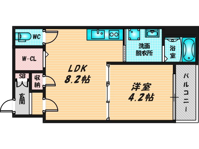 バス・トイレがセパレート、収納がある住みやすい間取りです。 