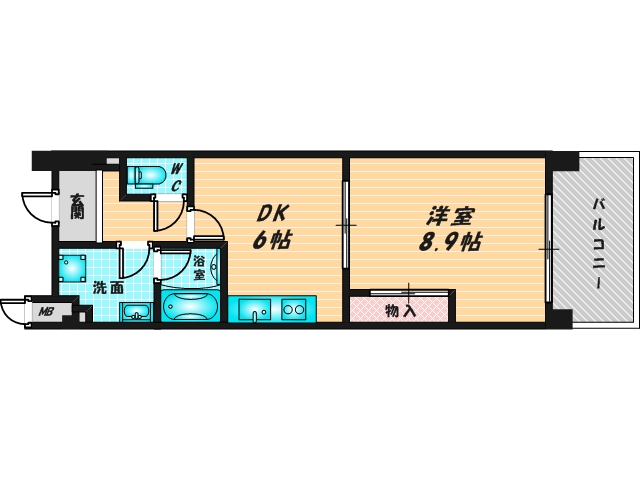 バス・トイレがセパレート、収納がある住みやすい間取りです。 