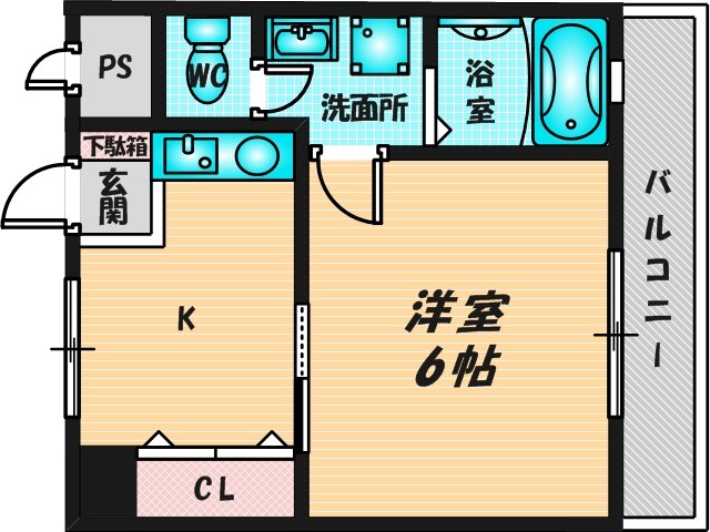 バス・トイレがセパレート、収納がある住みやすい間取りです。 