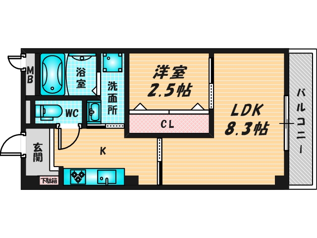 バス・トイレがセパレート、収納がある住みやすい間取りです。 