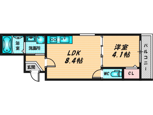 ゆったりくつろげる単身さん向けの間取り。