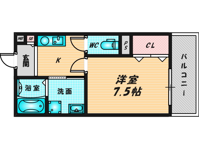 バス・トイレがセパレート、収納がある住みやすい間取りです。 