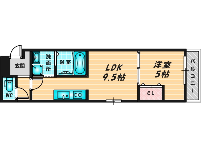 ゆったりくつろげる単身さん向けの間取り。 