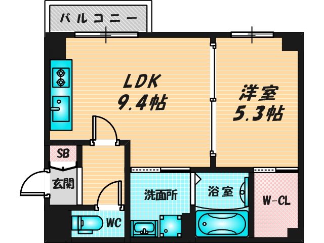 ゆったりくつろげる単身さん向けの間取り。 