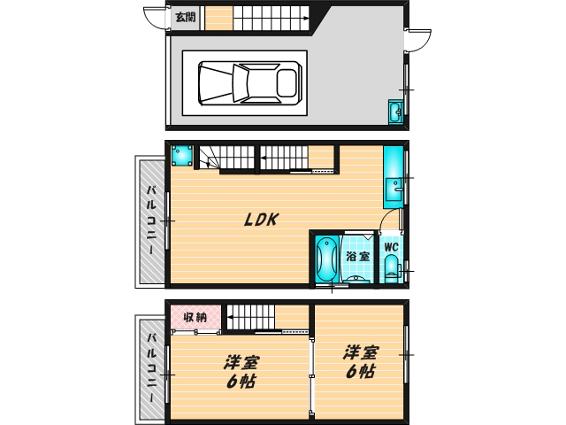 一戸建タイプのファミリー向けの物件です。 