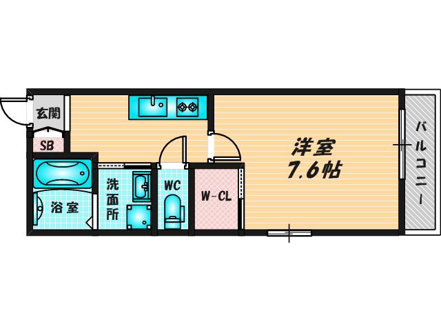 ゆったりくつろげる単身さん向けの間取り。 