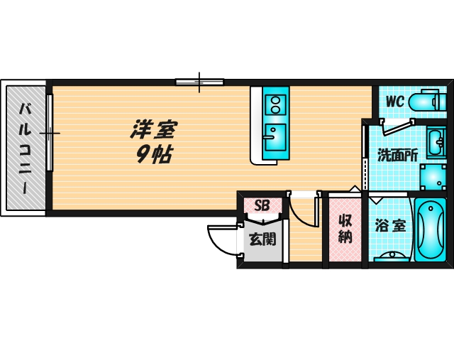 ゆったりくつろげる単身さん向けの間取り。 