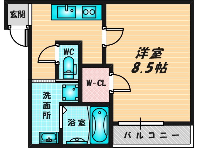 ゆったりくつろげる単身さん向けの間取り。 