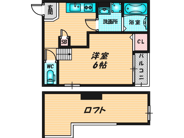 ゆったりくつろげる単身さん向けの間取り。 