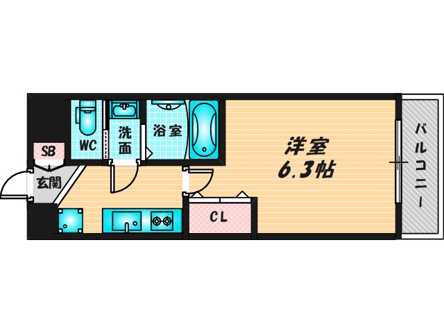 ゆったりくつろげる単身さん向けの間取り。 