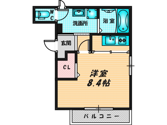 ゆったりくつろげる単身さん向けの間取り。 