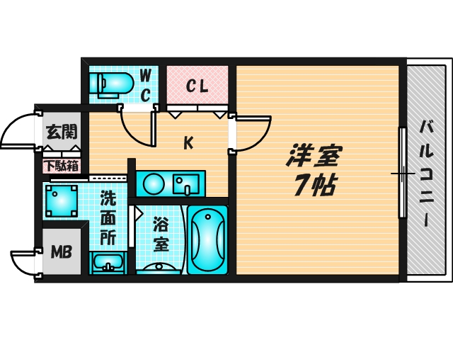 バス・トイレがセパレート、収納がある住みやすい間取りです。 