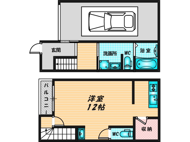 ゆったりくつろげる単身さん向けの間取り。 