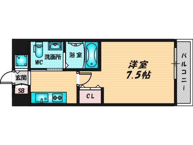 ゆったりくつろげる単身さん向けの間取り。 