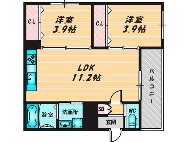 新婚さんにピッタリ。使いやすいゆったりとした間取り。 
