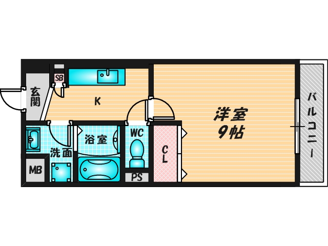 バス・トイレがセパレート、収納がある住みやすい間取りです。 