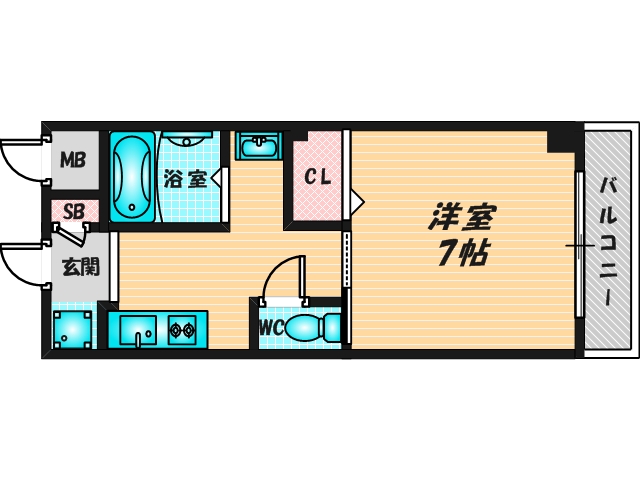 バス・トイレがセパレート、収納がある住みやすい間取りです。 