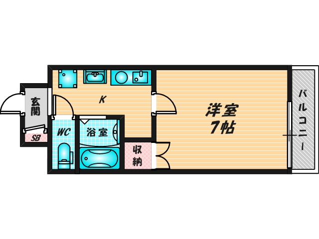 バス・トイレがセパレート、収納がある住みやすい間取りです。 