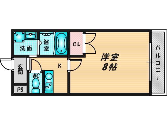バス・トイレがセパレート、収納がある住みやすい間取りです。 