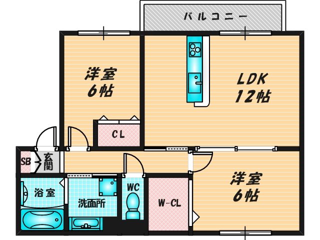 新婚さんにピッタリ。使いやすいゆったりとした間取り。 