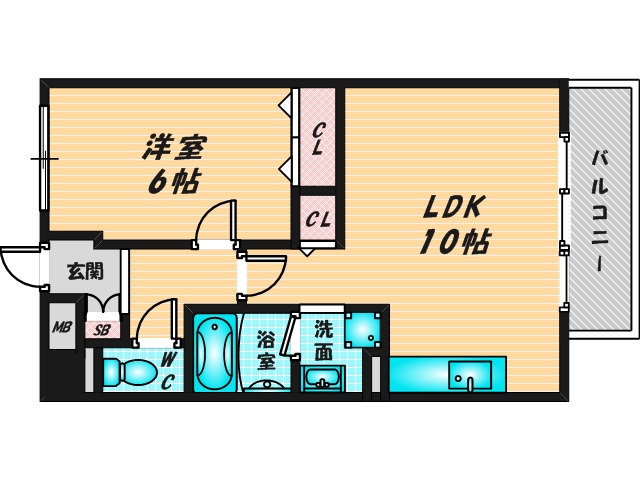 バス・トイレがセパレート、収納がある住みやすい間取りです。 