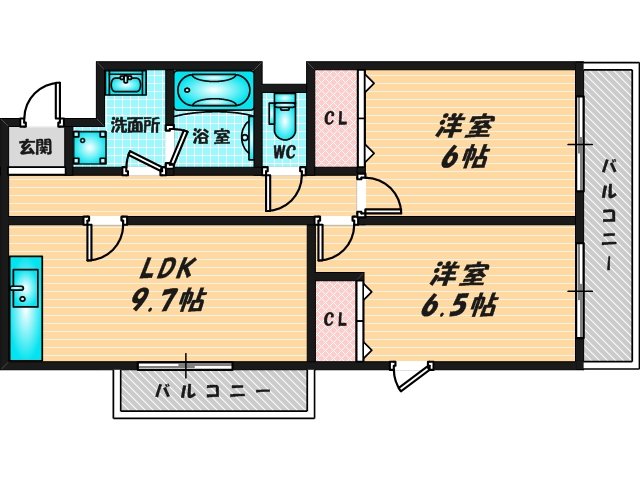 新婚さんにピッタリ。使いやすいゆったりとした間取り。 