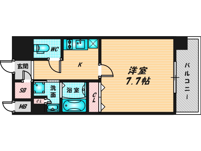 バス・トイレがセパレート、収納がある住みやすい間取りです。 