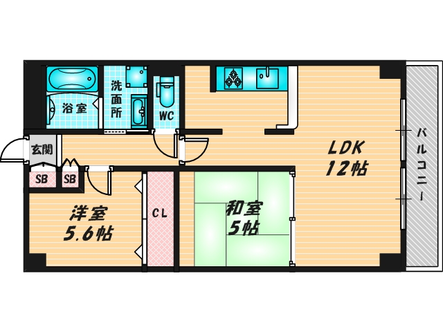 新婚さんにピッタリ。使いやすいゆったりとした間取り。 