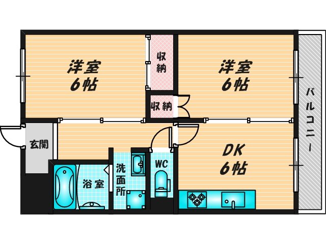  新婚さんにピッタリ。使いやすいゆったりとした間取り。 