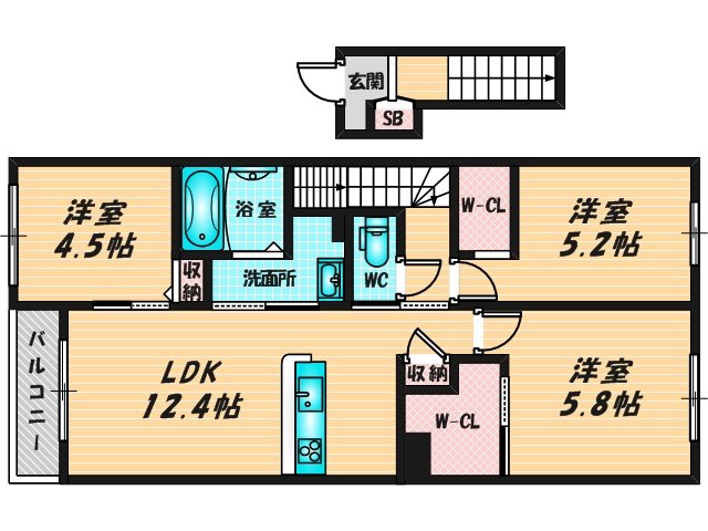 新婚さんにピッタリ。使いやすいゆったりとした間取り。 