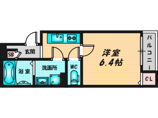 ゆったりくつろげる単身さん向けの間取り。 