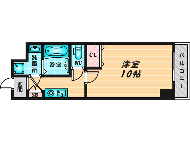 ゆったりくつろげる単身さん向けの間取り。
