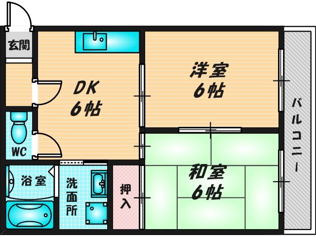 バス・トイレがセパレート、収納がある住みやすい間取りです。