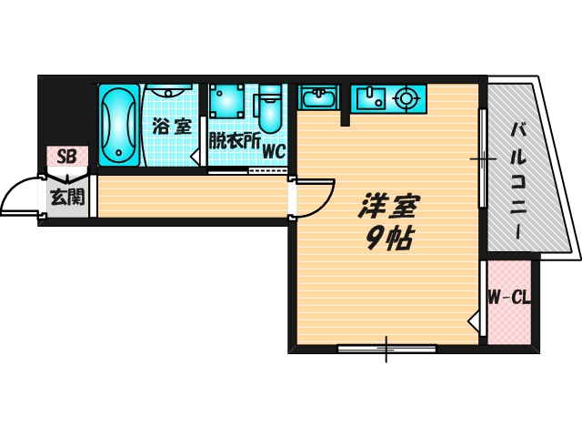 バス・トイレがセパレート、収納がある住みやすい間取りです。 